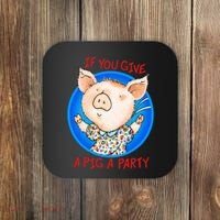 If You Give A Pig A Party Birthday Decorations Coaster thumb 0