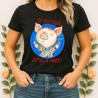 If You Give A Pig A Party Birthday Decorations Women's T-Shirt thumb 2
