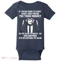 If Youre Going To Fight Fight Like Third Monkey Baby Bodysuit thumb 0