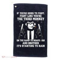 If Youre Going To Fight Fight Like Third Monkey Golf Towel thumb 0