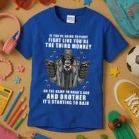 If You're Going To Fight Like You're Third Monkey Kids T-Shirt thumb 3
