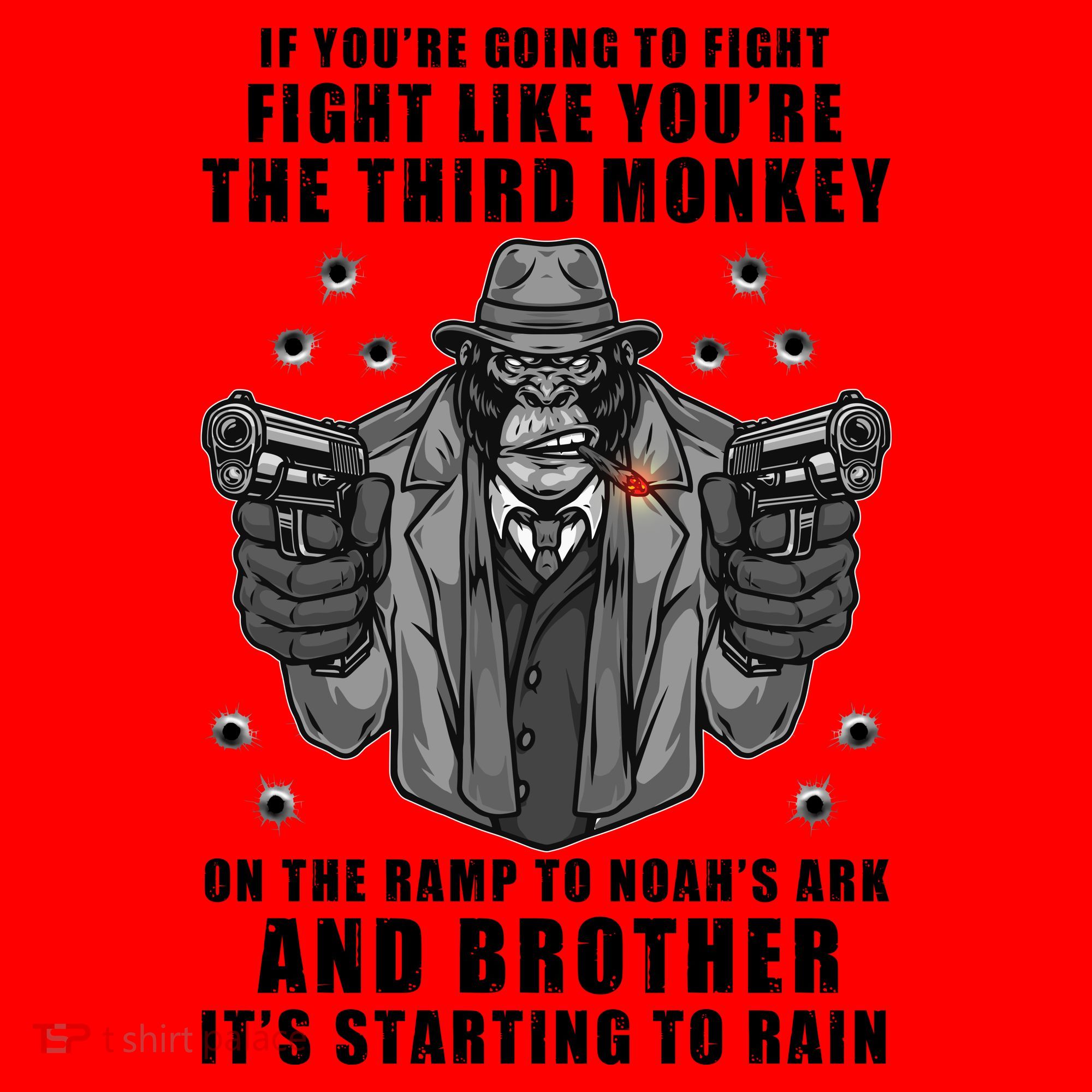 If You're Going To Fight Like You're Third Monkey Santa Hat