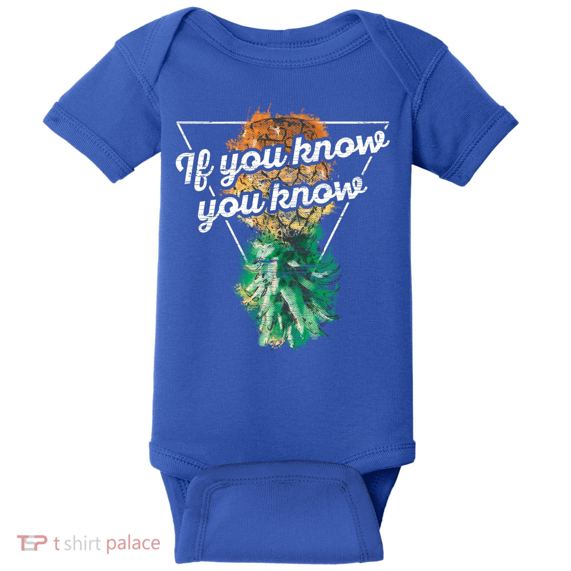 If You Know You Know Upside Down Pineapple Swinger Gift Baby Bodysuit