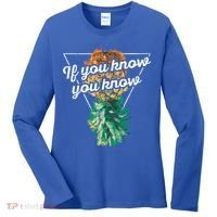 If You Know You Know Upside Down Pineapple Swinger Gift Women's Long Sleeve Shirt thumb 0