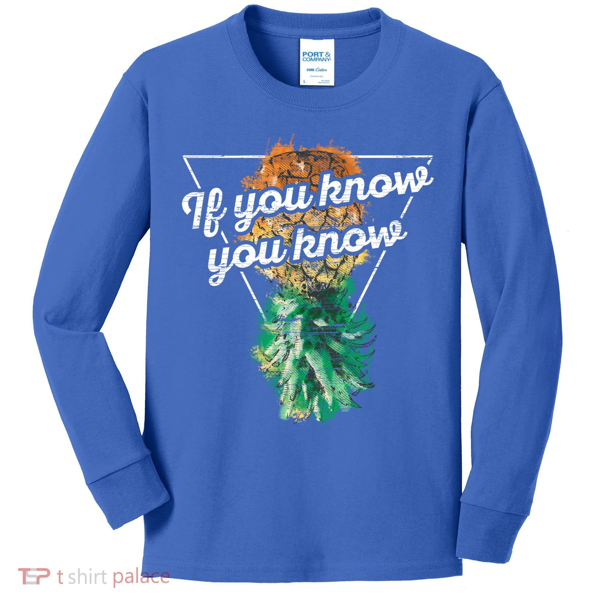 If You Know You Know Upside Down Pineapple Swinger Gift Kids Long Sleeve Shirt