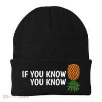 If You Know Swinging Upside Down Pineapple Cool Gift Beanie thumb 0