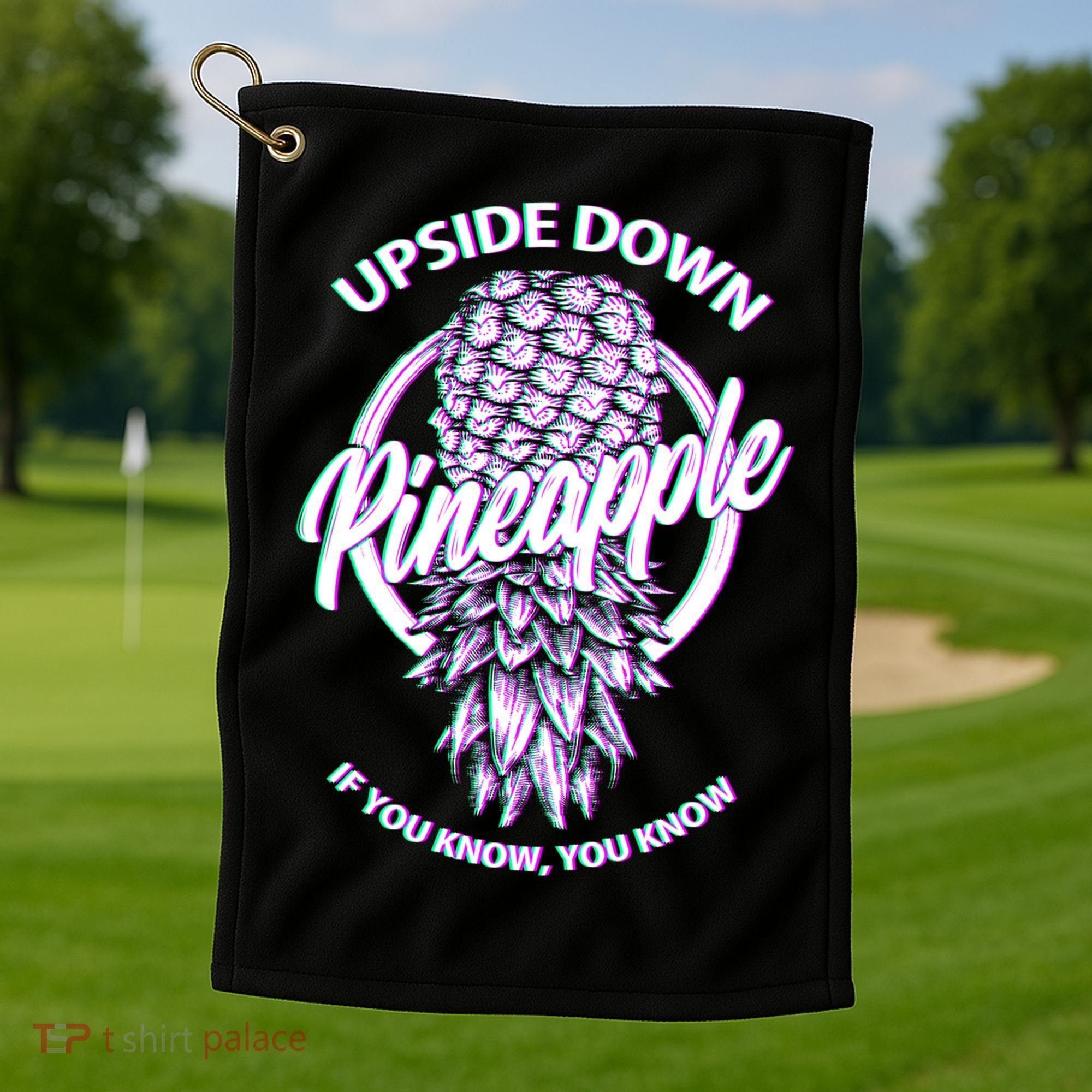 If You Know You Know Upside Down Pineapple Gift Golf Towel