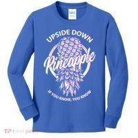 If You Know You Know Upside Down Pineapple Gift Kids Long Sleeve Shirt thumb 0