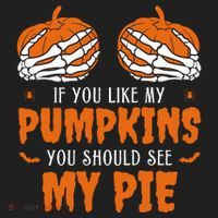 If You Like My Pumpkins You Should See My Pie Funny Halloween Kids Long Sleeve Plaid Pajama Set thumb 2