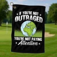If Youre Not Outraged Environt Protect Climate Change Cute Gift Golf Towel thumb 1