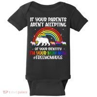 If Your Parents Arent Accepting Im Your Mom Now LGBT Flag Baby Bodysuit thumb 0