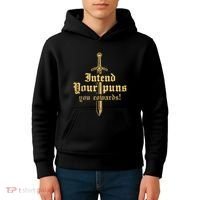 Intend Your Puns You Cowards Funny Pun Kids Hoodie thumb 4