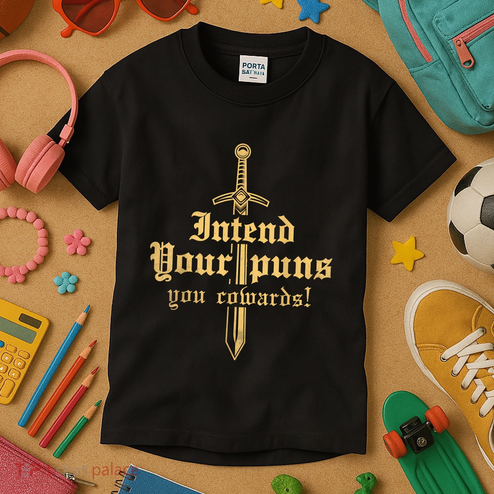 Intend Your Puns You Cowards Funny Pun Kids T-Shirt