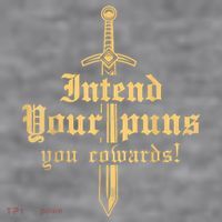 Intend Your Puns You Cowards Funny Pun Women's Racerback Cropped Tank thumb 2