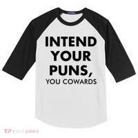 Intend Your Puns You Cowards Funny Kids Colorblock Raglan Jersey thumb 0