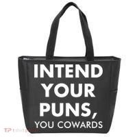 Intend Your Puns You Cowards Funny Tote Bag thumb 0