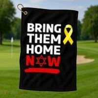 Israel Yellow Ribbon Symbol Bring Them Back Home Now Golf Towel thumb 1