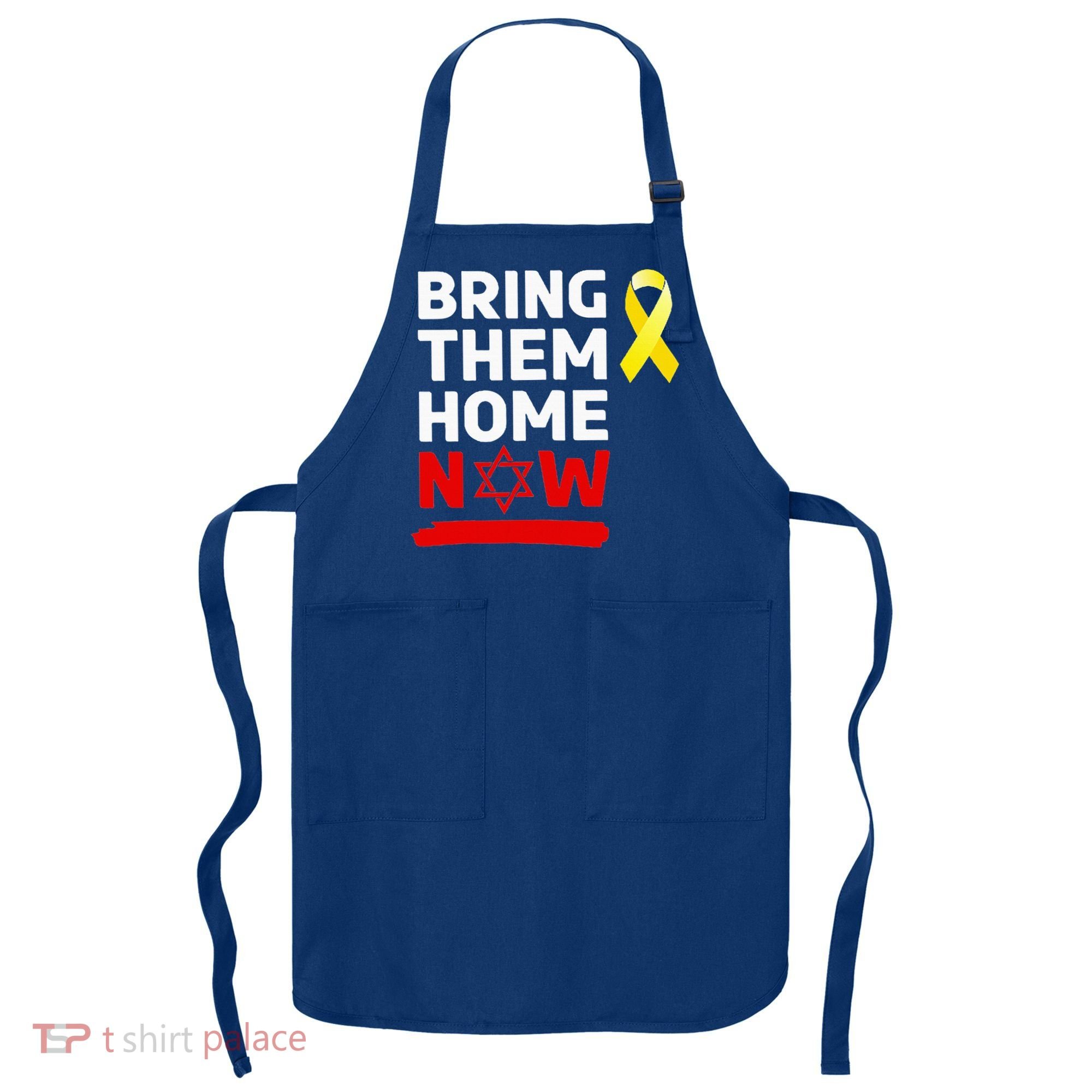 Israel Yellow Ribbon Symbol Bring Them Back Home Now Apron