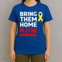 Israel Yellow Ribbon Symbol Bring Them Back Home Now T-Shirt thumb 4
