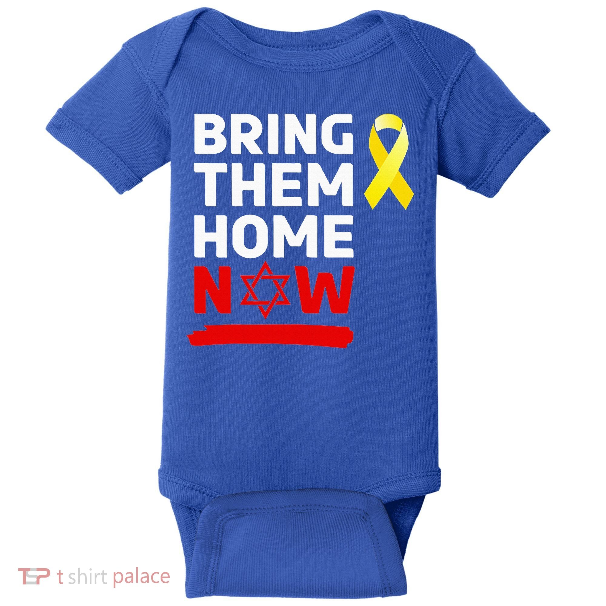 Israel Yellow Ribbon Symbol Bring Them Back Home Now Baby Bodysuit