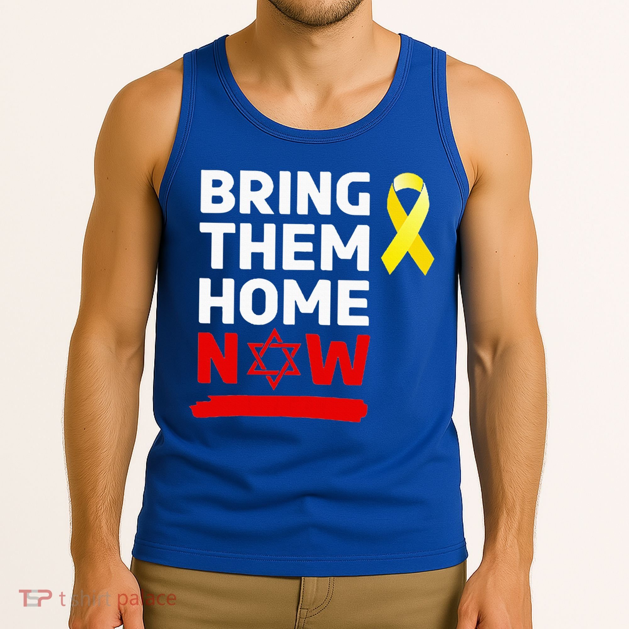 Israel Yellow Ribbon Symbol Bring Them Back Home Now Tank Top