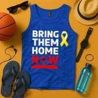 Israel Yellow Ribbon Symbol Bring Them Back Home Now Tank Top thumb 4