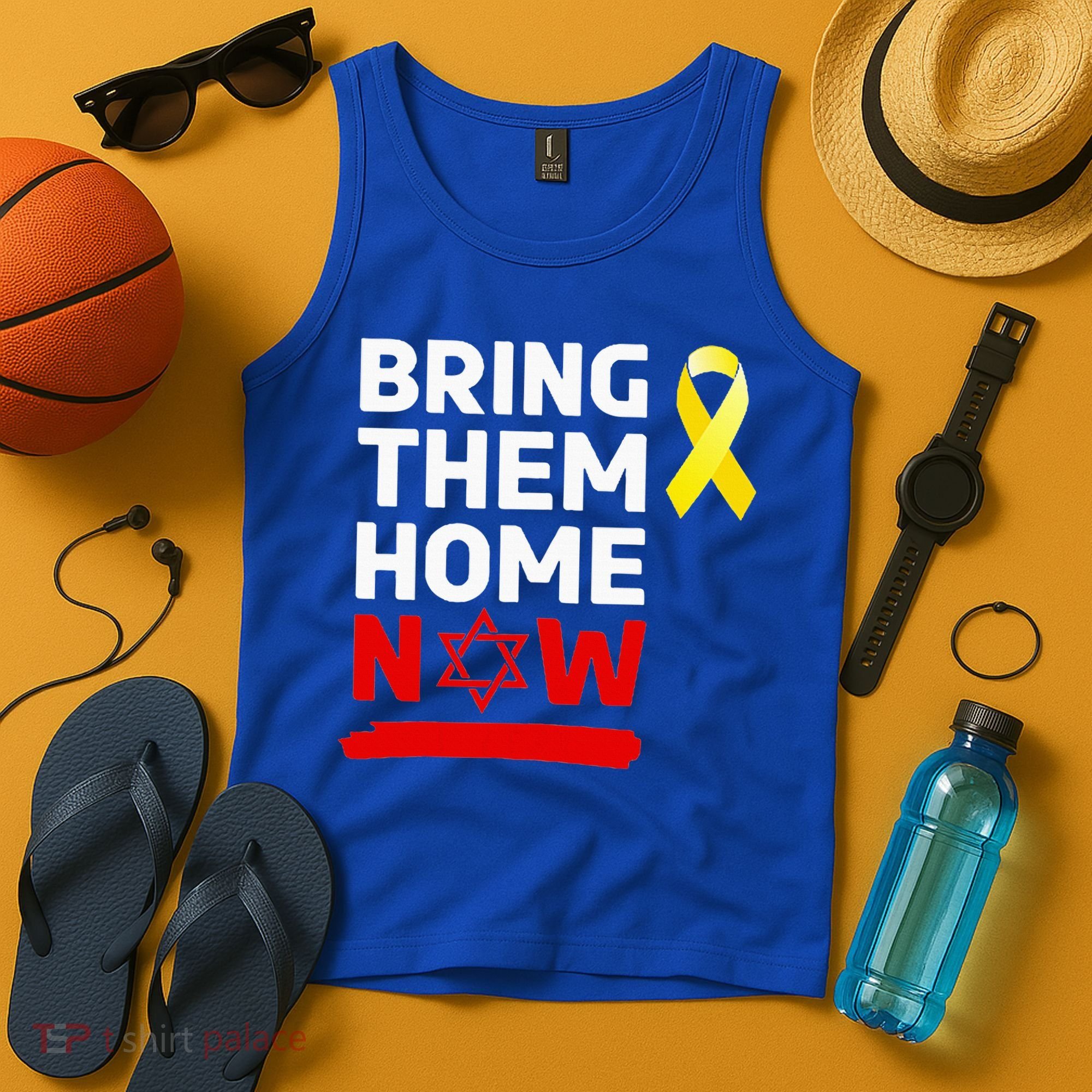 Israel Yellow Ribbon Symbol Bring Them Back Home Now Tank Top