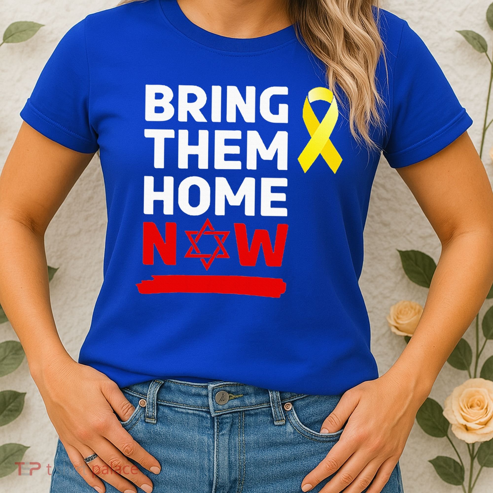 Israel Yellow Ribbon Symbol Bring Them Back Home Now Women's T-Shirt