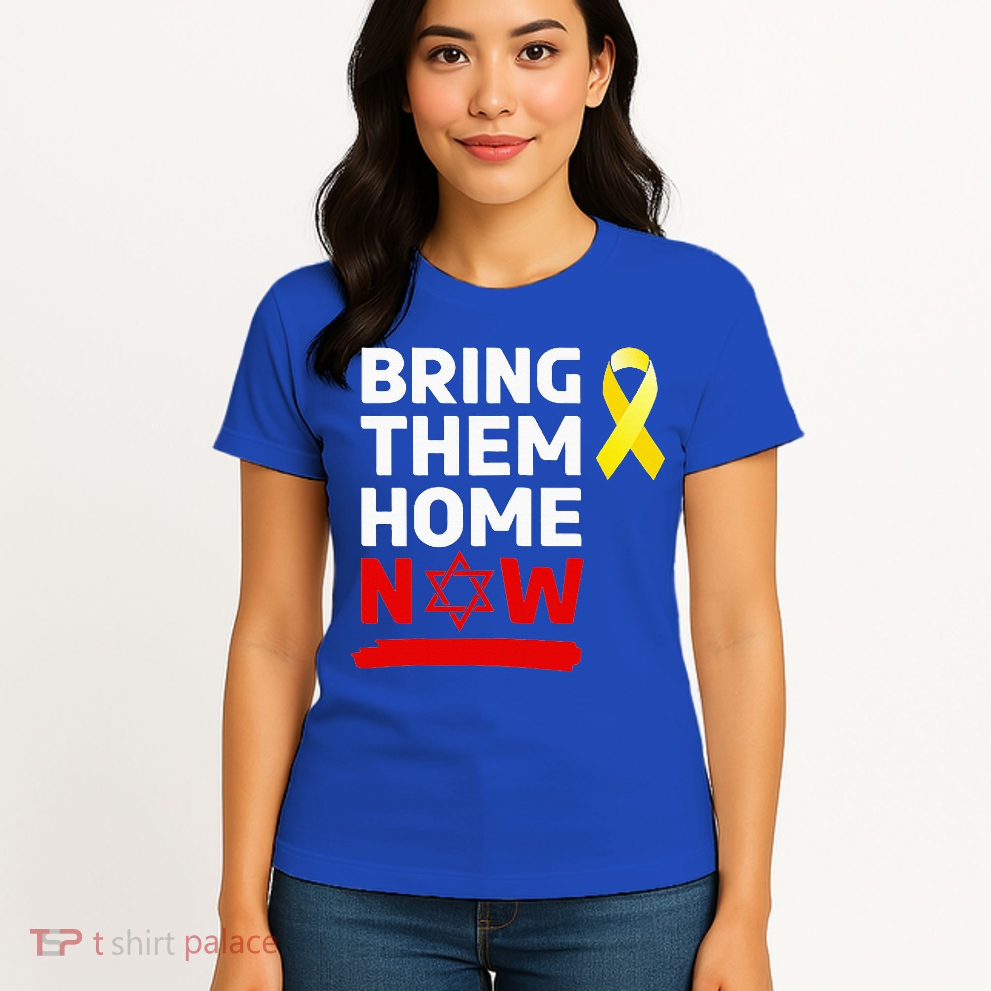 Israel Yellow Ribbon Symbol Bring Them Back Home Now Women's T-Shirt