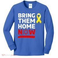 Israel Yellow Ribbon Symbol Bring Them Back Home Now Kids Long Sleeve Shirt thumb 0