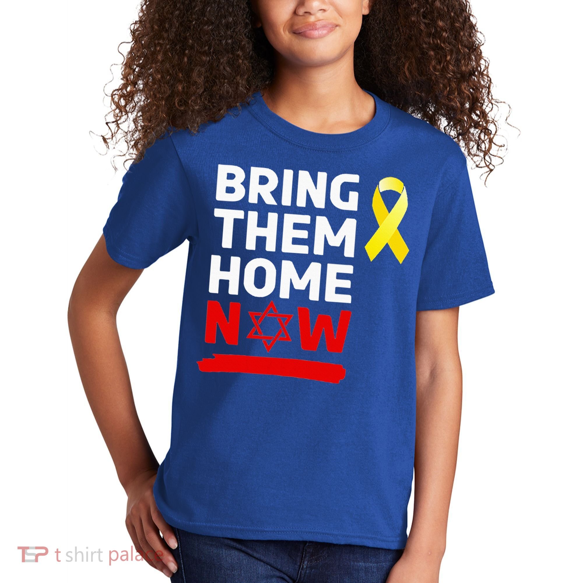 Israel Yellow Ribbon Symbol Bring Them Back Home Now Kids T-Shirt