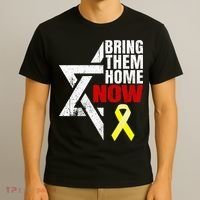 Israel Yellow Ribbon Symbol Bring Them Back Home Now T-Shirt thumb 3