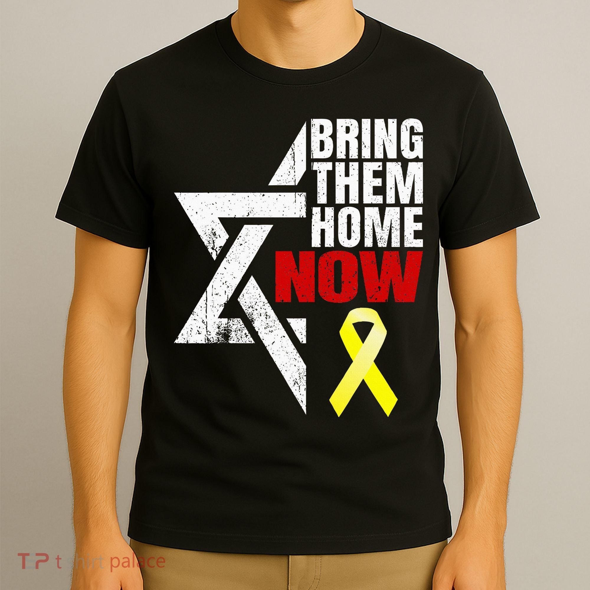 Israel Yellow Ribbon Symbol Bring Them Back Home Now T-Shirt