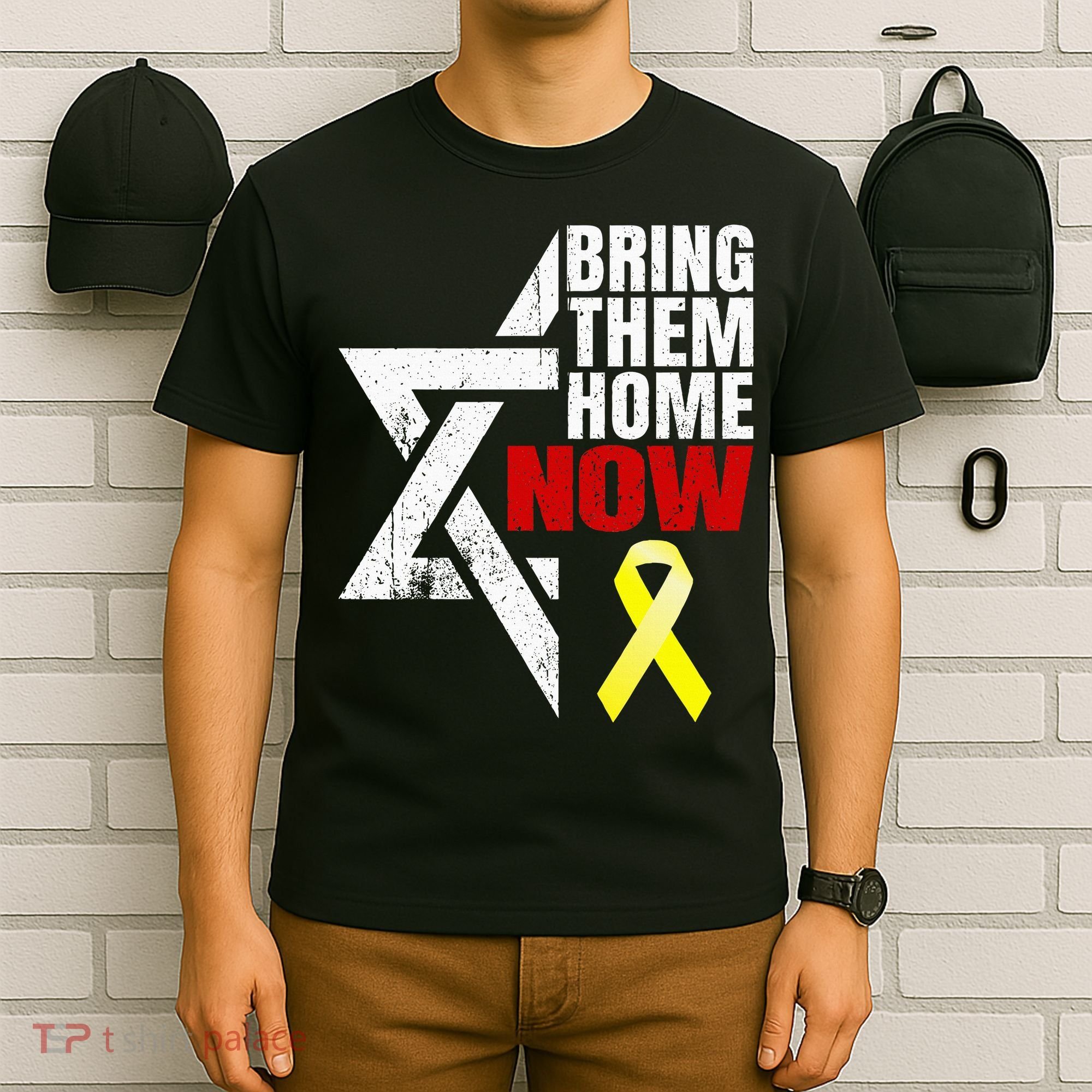 Israel Yellow Ribbon Symbol Bring Them Back Home Now T-Shirt