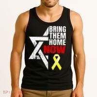 Israel Yellow Ribbon Symbol Bring Them Back Home Now Tank Top thumb 3