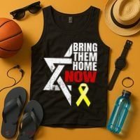 Israel Yellow Ribbon Symbol Bring Them Back Home Now Tank Top thumb 4
