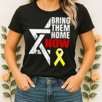 Israel Yellow Ribbon Symbol Bring Them Back Home Now Women's T-Shirt thumb 2