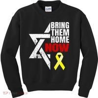 Israel Yellow Ribbon Symbol Bring Them Back Home Now Kids Sweatshirt thumb 0