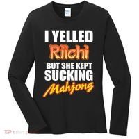 I Yelled Riichi But She Kept Sucking Mahjong Women's Long Sleeve Shirt thumb 0