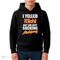 I Yelled Riichi But She Kept Sucking Mahjong Kids Hoodie thumb 4