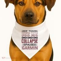 If You See Me Collapse Pause Garmin USA-Made Doggie Bandana thumb 1
