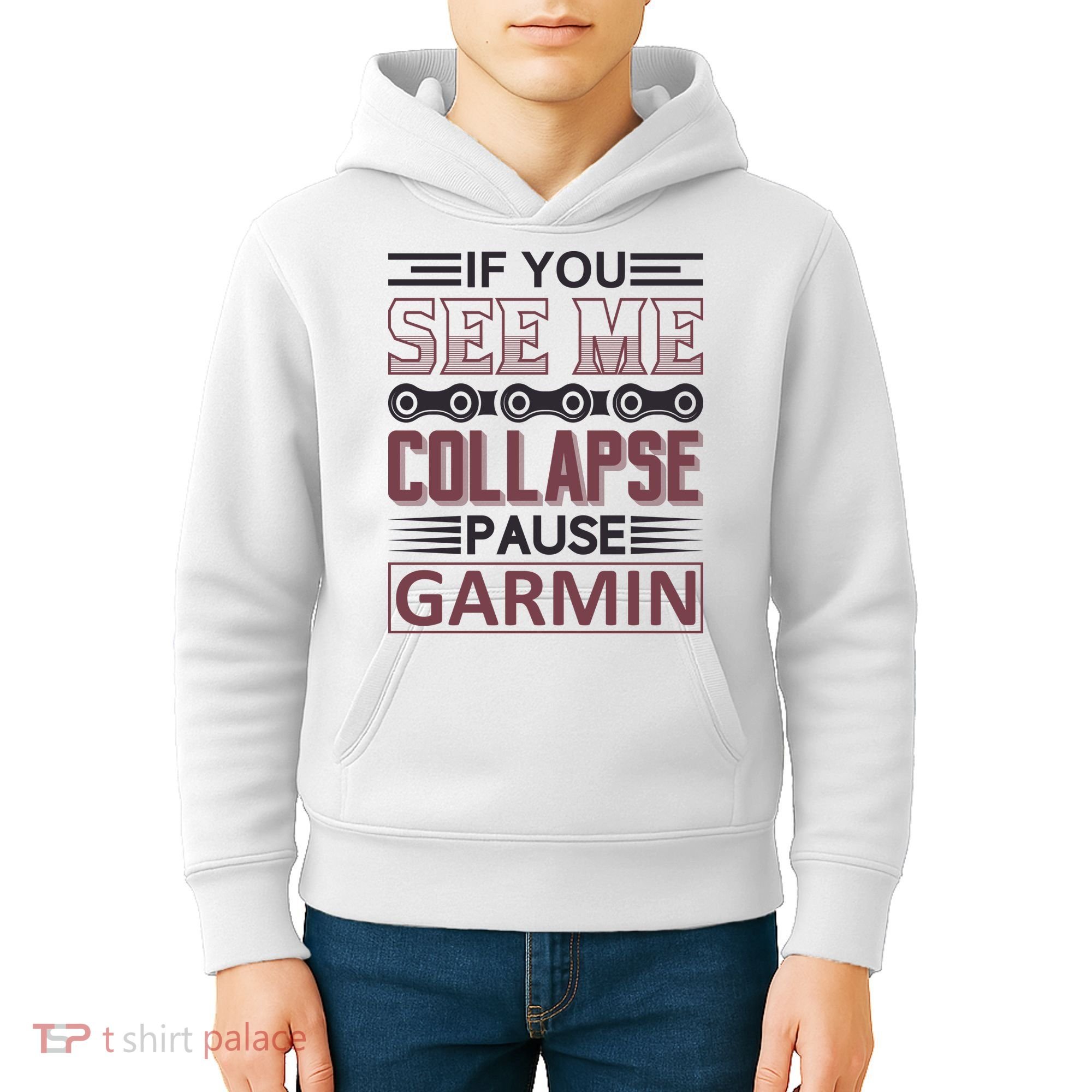 If You See Me Collapse Pause Garmin Kids Hoodie