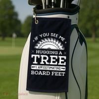If You See Me Hugging A Tree Woodworking Lumberjack Golf Towel thumb 2