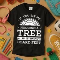 If You See Me Hugging A Tree Woodworking Lumberjack Kids T-Shirt thumb 3