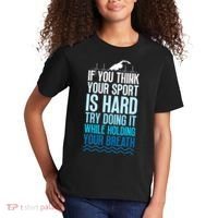 If You Think Your Sport Is Hard Try Doing It Holding Breath Kids T-Shirt thumb 2