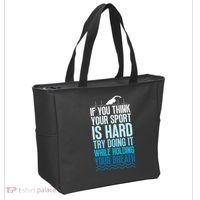 If You Think Your Sport Is Hard Try Doing It Holding Breath Tote Bag thumb 2