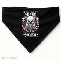 If You Touch My Beard I Will Touch Your Boobs USA-Made Doggie Bandana thumb 0