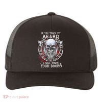 If You Touch My Beard I Will Touch Your Boobs Yupoong Adult 5-Panel Trucker Hat thumb 0