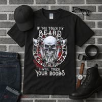 If You Touch My Beard I Will Touch Your Boobs Tall T-Shirt thumb 3