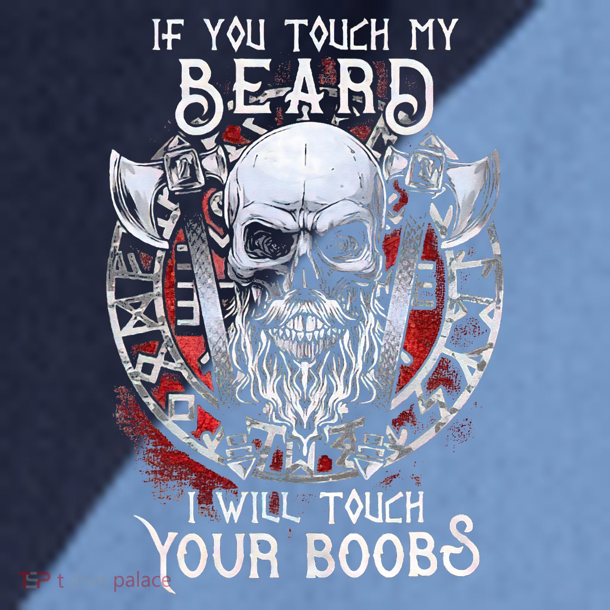 If You Touch My Beard I Will Touch Your Boobs Raglan Baseball Sleeve Shirt